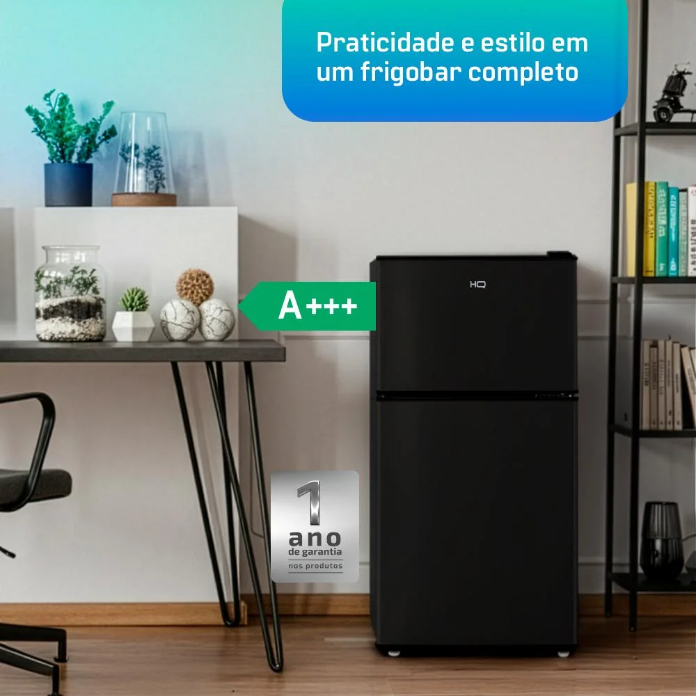 Frigobar Duplex Hq 90 Litros Preto Hq-90rdf Frigobar Duplex Hq 90 Litros Preto Hq-90rdf