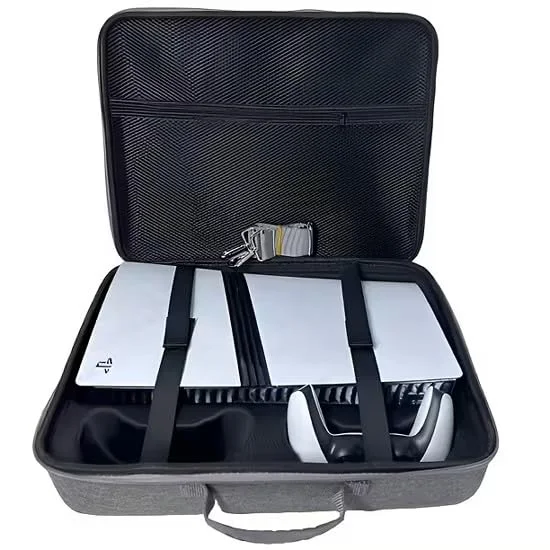 Bolsa Mochila Transporte Para Playstation 5 Pro E Acessórios Cinza Bolsa Mochila Transporte Para Playstation 5 Pro E Acessórios Cinza