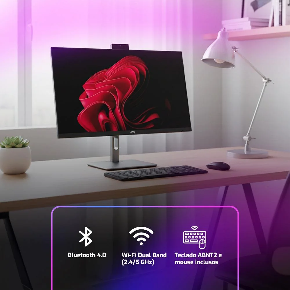 "Computador All In One 24"", Intel Core i7 11700 11ª Geração, 16gb Ddr4, SSD 512gb, WINDOWS 11  , Webcam, Wifi, Bluetooth, Hq Silver Aihqp-015" em Campinas - foto 4