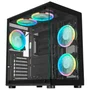 Gabinete Gamer Aquário K-mex Bull Shark Cg-02p3, Painel E Lateral Em Vidro Temperado, Usb 3.0, Micro Atx, Preto - Cg02p3rh001cb0x