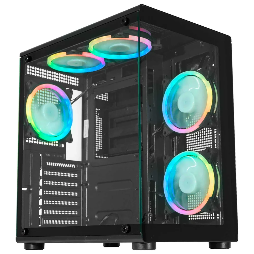 Gabinete Gamer Aquário K-mex Bull Shark Cg-02p3, Painel E Lateral Em Vidro Temperado, Usb 3.0, Micro Atx, Preto - Cg02p3rh001cb0x Gabinete Gamer Aquário K-mex Bull Shark Cg-02p3, Painel E Lateral Em Vidro Temperado, Usb 3.0, Micro Atx, Preto - Cg02p3rh001cb0x