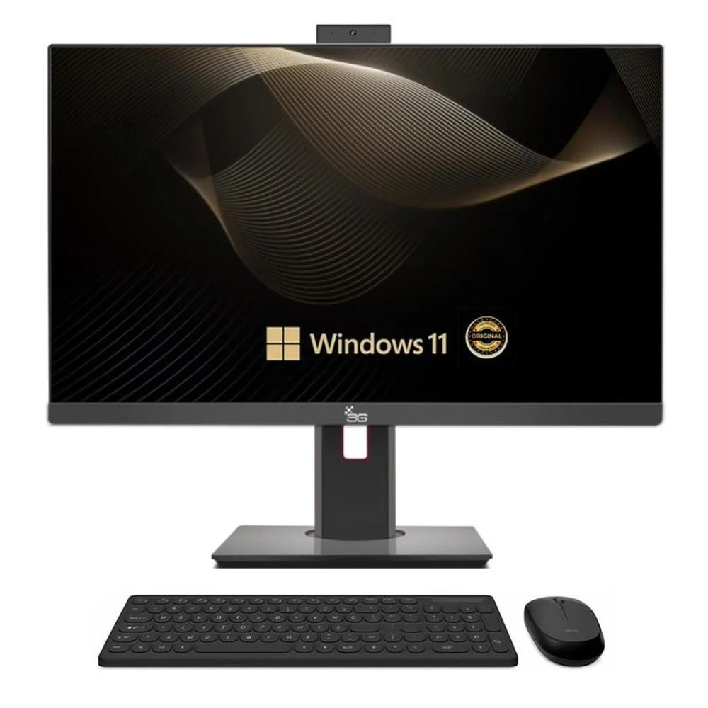 "Computador All In One 24"" Preto, Intel i3 9100, 16gb, SSD 512gb, WINDOWS 11  , Webcam, Wi-fi, 3green Unique"