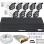 Kit 9 Câmeras Full Color C/áudio Dvr Intelbras 16 Canais S/hd