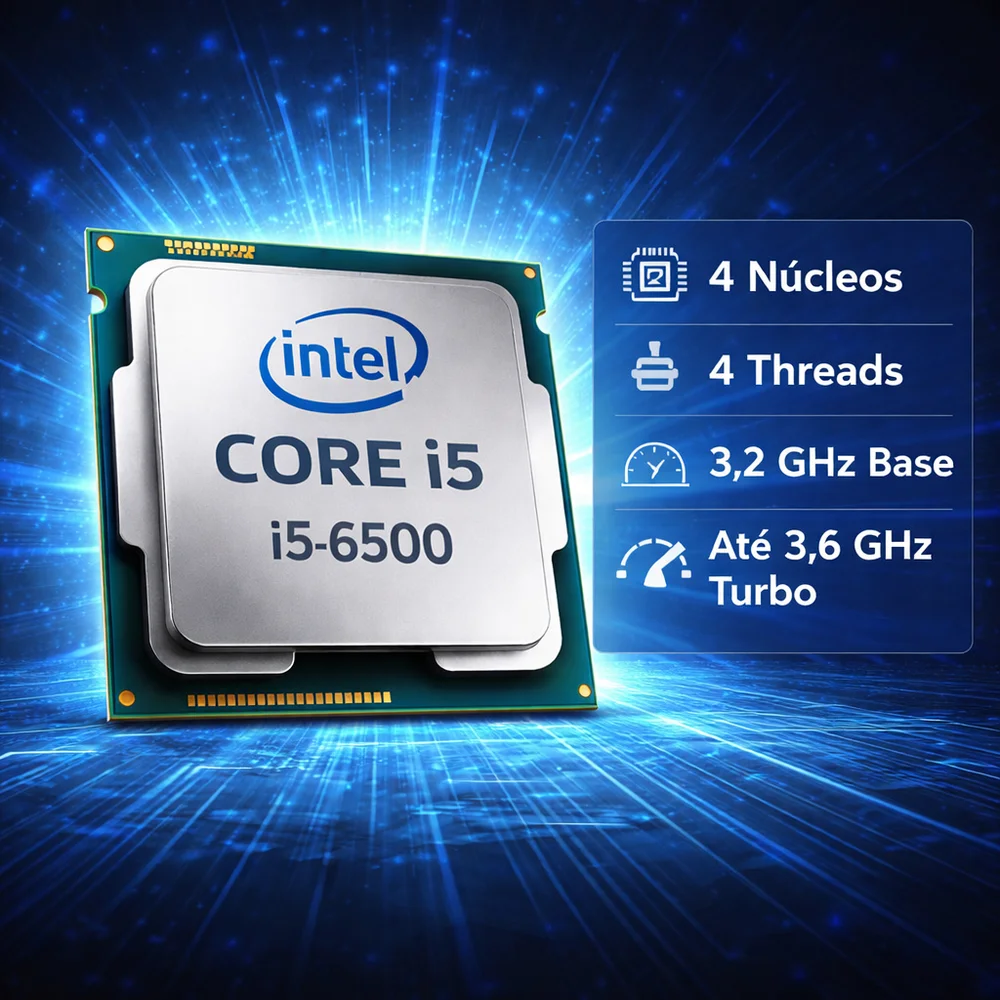 "Pc Gamer Completo Core I5 6º 6500 com 4 núcleos, Placa De Vídeo Rx580 De 8GB, SSD 240GB, Ram 8gb, Fonte 500W, Wi-Fi e Monitor De 20""" - view 2