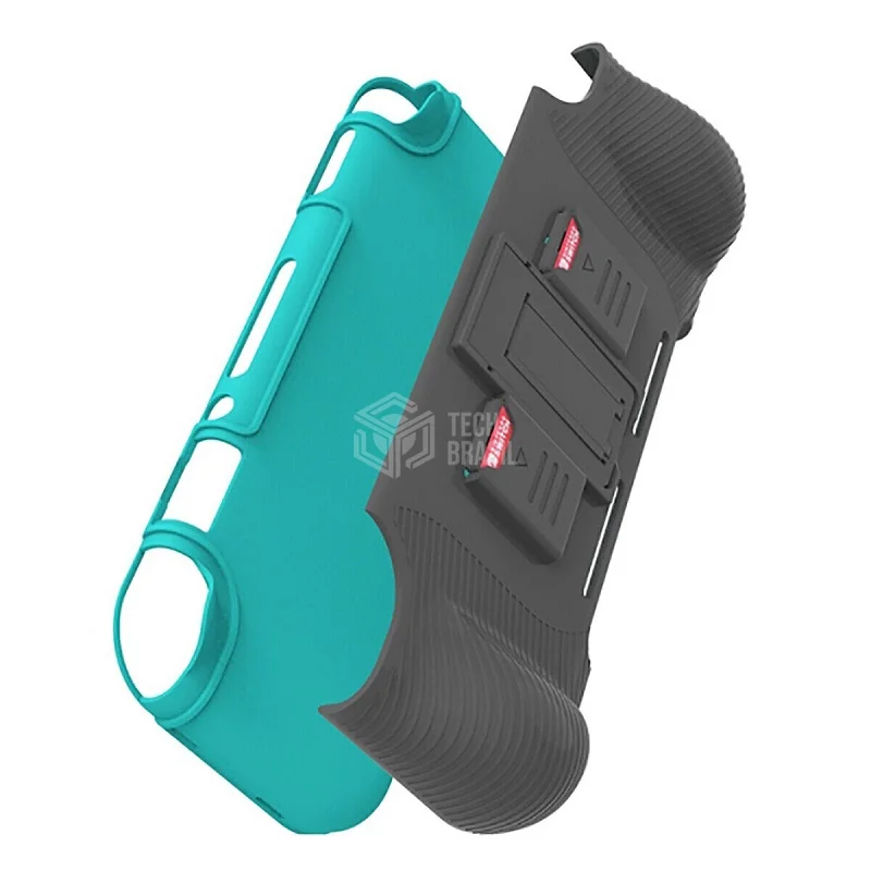 Capa Protetora Case Suporte Holder Em Tpu Para Nintendo Switch Lite Preto Capa Protetora Case Suporte Holder Em Tpu Para Nintendo Switch Lite Preto